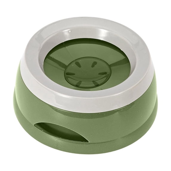 No Spill Pet Water Bowl for Travel Car, Slow Drinking Floating Disk Design Non Slip, Portable Hydration for Dogs Cats,7.4Inch,Green