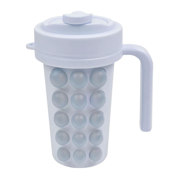 No-Spill Silicone Ice Cube Tray with Lid, Reinforced Ice Maker for Freezer, Easy Release 2-in-1 Ice Tray and Water Cup for Drinks, Airtight Kitchen and Bar Essentials