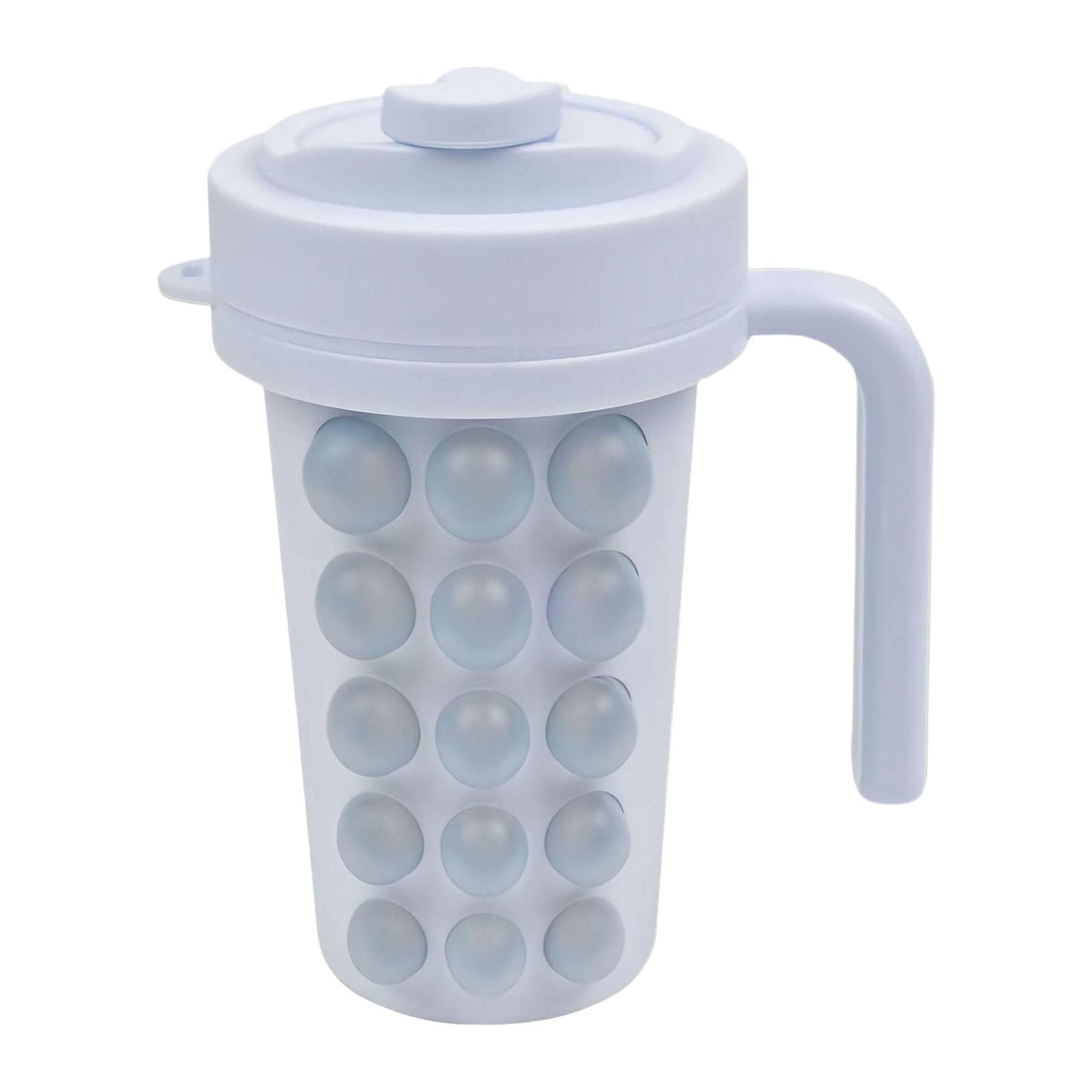 No Spill Silicone Ice Maker Tray With Reinforced Lid, Airtight Easy Release Mold For Freezer (Light Blue)