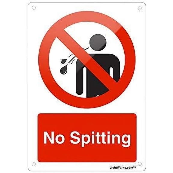 No Spitting Decorative Signs Metal Sign for Outdoor & Indoor 12" X 8"