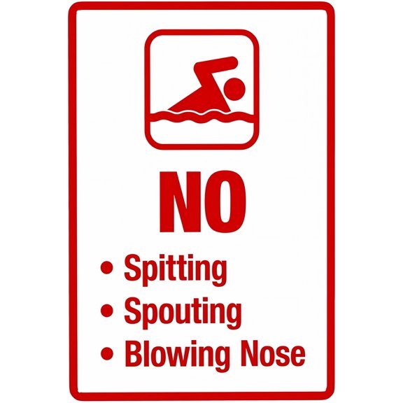No Spitting Spouting Blowing Nose Sign - 8"x12" Retro Aluminum Pool Rule Sign, Vintage Metal Tin Decor for Home Pool Club Hotel Outdoor