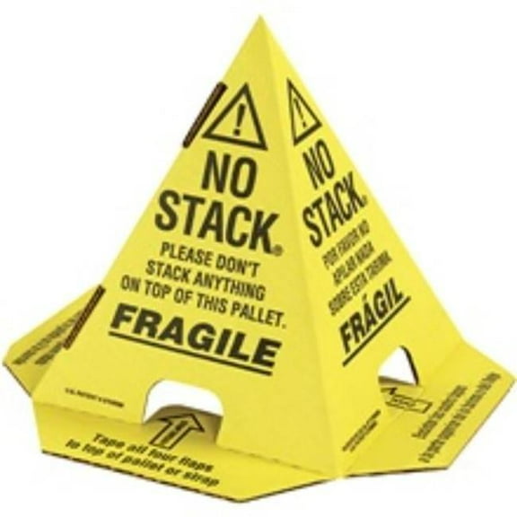 No Stack CONEYW100PK Yellow with Black Print Pallet Cones - English, French & Spanish