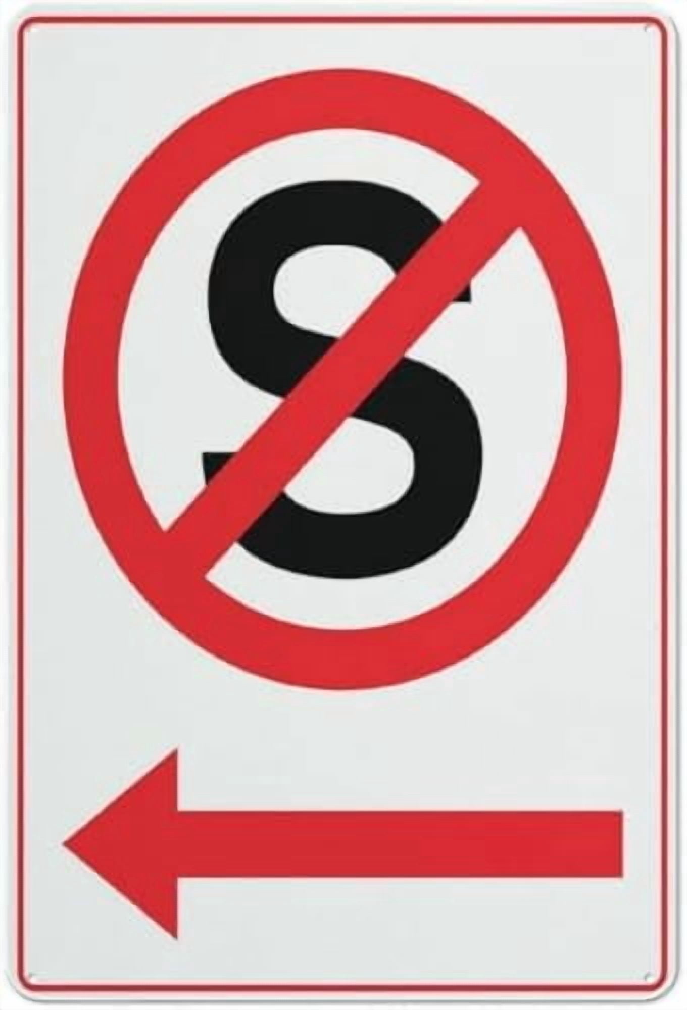 No Standing Left Arrow Sign 12 X 8 Inches Reflective Aluminum Metal ...