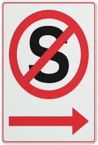 No Standing Right Arrow Sign 12 X 8 Inches Aluminum Sign Reflective ...