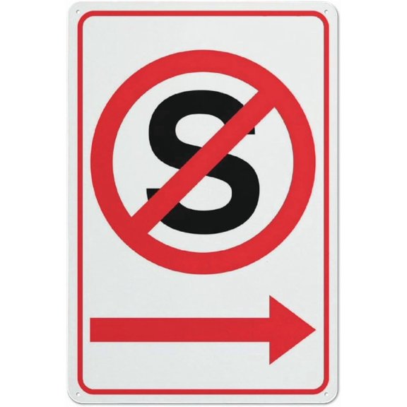 No Standing Right Arrow Sign Outdoor Signs Aluminum 12X8 Inch Uv Ink Printed For House And Business
