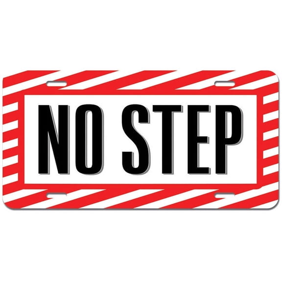 No Step - Airplane Wing Warning Sign Novelty Metal Vanity License Tag Plate