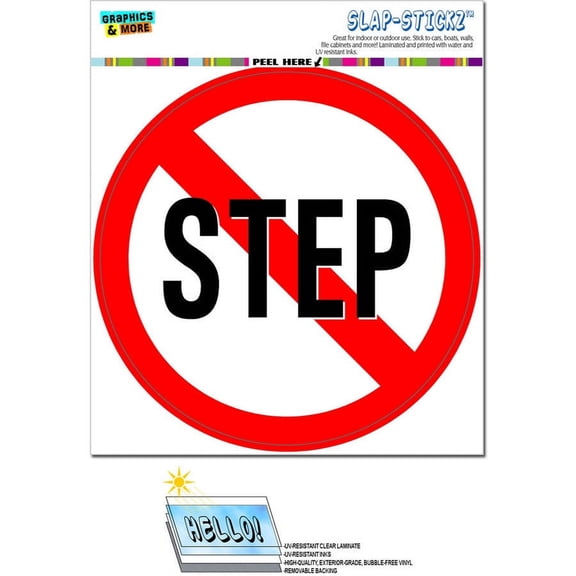 No Step Circle Automotive Car Window Locker Bumper Sticker