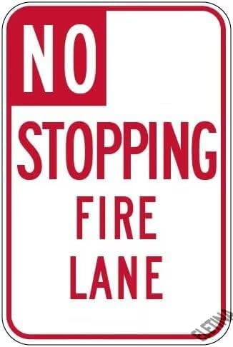 No Stopping Fire Lane Sign 12