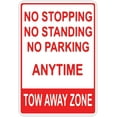 No Stopping No Standing No Parking Tow Away Zone Aluminum Metal