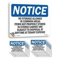 thumbnail image 1 of No Storage Allowed In Common Areas Items OSHA Notice Vinyl Decal Label 10 Inch x 7 Inch - 10 Pack, 1 of 6