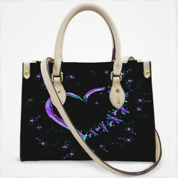 No Story Should End Too Soon Heart Dragonfly Cross Body Bags For Women Small Leather Female Handbags Fashion Top-Handle Totes