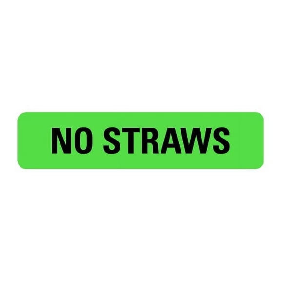 No Straws Medical Labels