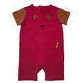 thumbnail image 1 of No-Strip Sensory Friendly Toddler Bear Romper in Pink/Brown, 1 of 7
