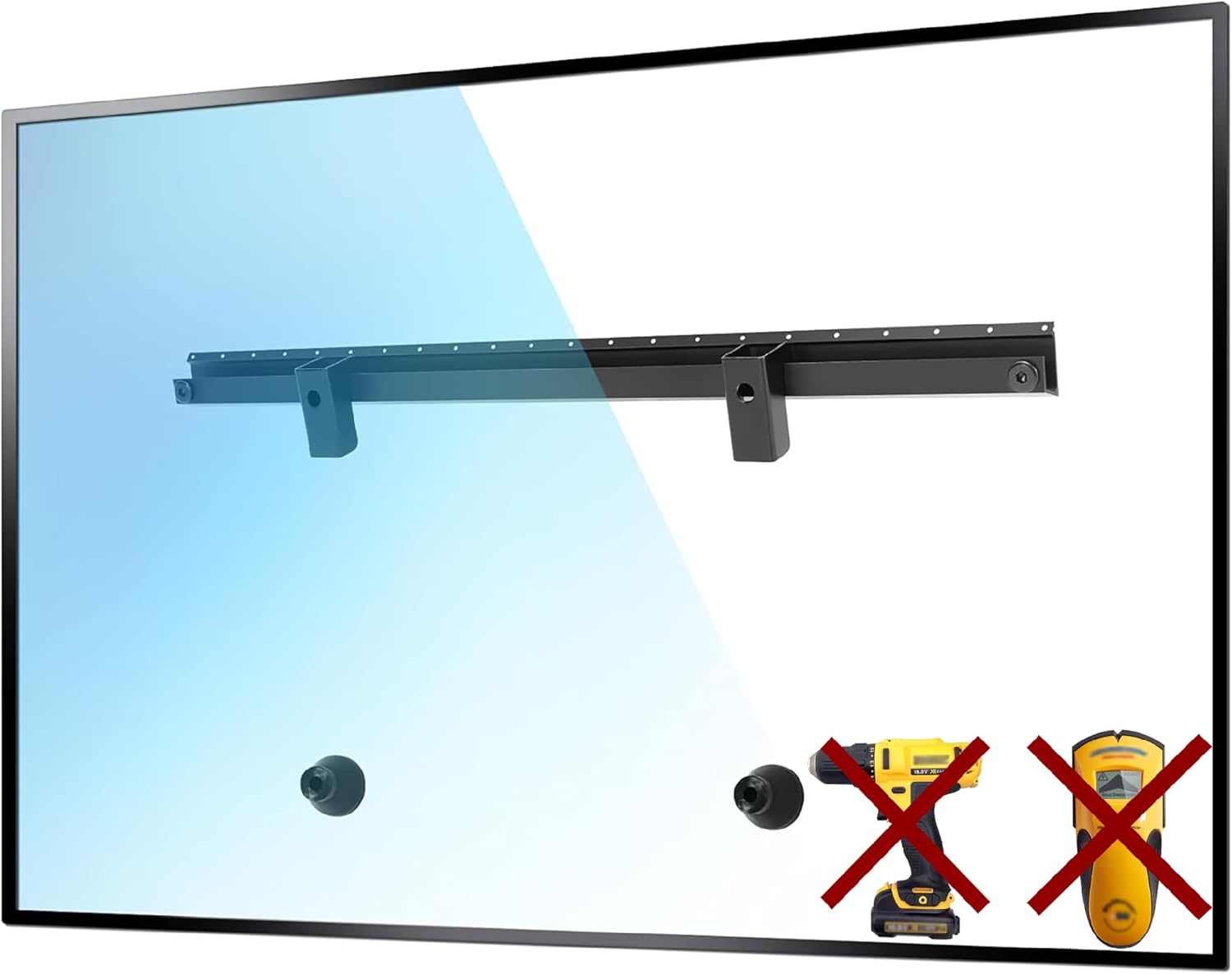 No Stud TV Wall Mount,No Drill TV Mount for 2255 in,Drywall Studless