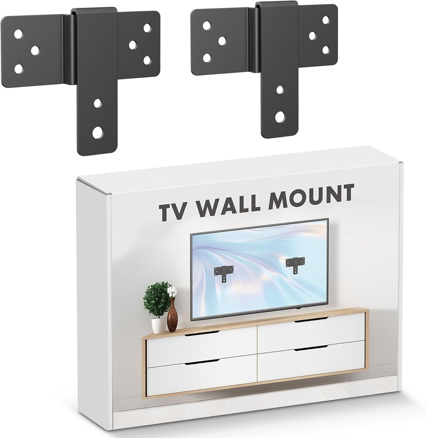 No Stud TV Wall Mount, Ultra Slim Fit TV Wall Mount 2CM Wall Edge