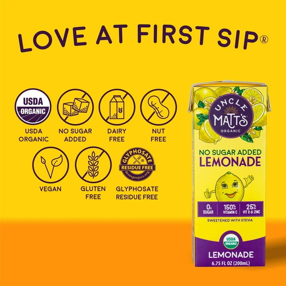 No Sugar Added Lemonade Juice Boxes (6.75oz Pack of 32)