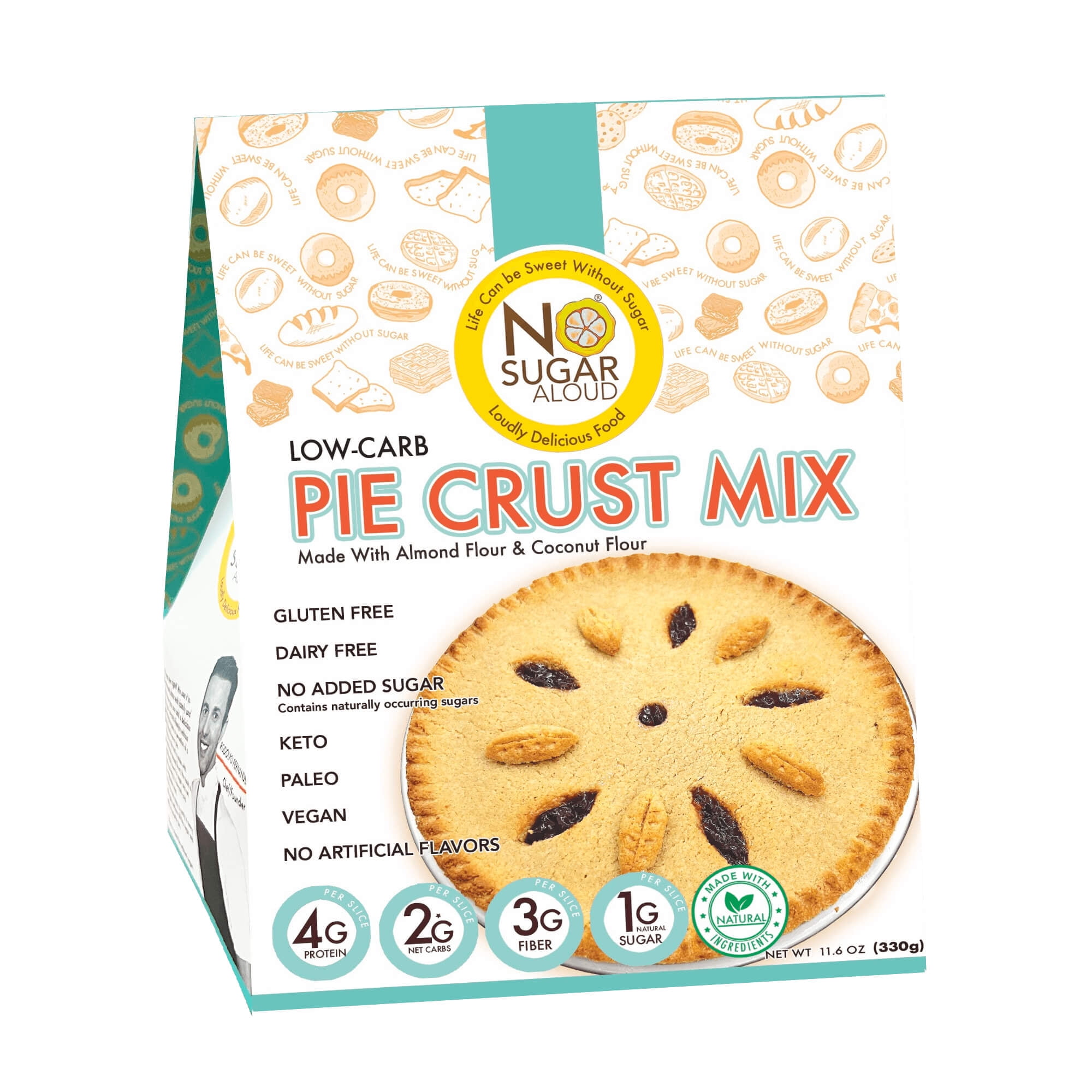No Sugar Aloud - Low Carb Pie Crust Baking Mix (Keto, Vegan, Gluten Free, No Added Sugar, High Protein, High Fiber, Diabetic Friendly)