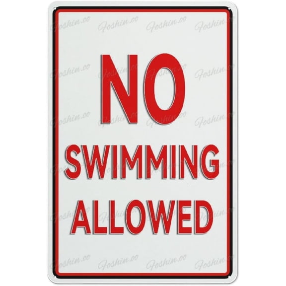 No Swimming Allowed 12"X8" Aluminum Warning Signs For Property Business Yard House Office