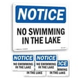 thumbnail image 1 of No Swimming In The Lake OSHA Notice Rigid Plastic Sign 10 Inch x 7 Inch - 5 Pack, 1 of 8