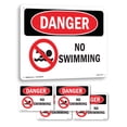 thumbnail image 1 of No Swimming OSHA Danger Aluminum Sign 18 Inch x 12 Inch - 5 Pack, 1 of 8