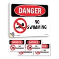 thumbnail image 1 of No Swimming OSHA Danger Vinyl Decal Label 7 Inch x 5 Inch - 5 Pack, 1 of 6