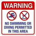 thumbnail image 1 of No Swimming Or Diving Permitted In This Area Sign, Pool Sign,, 1 of 1