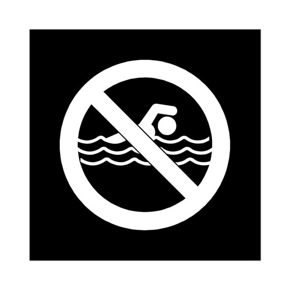 No Swimming Signs