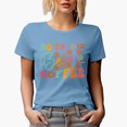 thumbnail image 1 of No Talkie Before Coffee, Office Humor Quote, Groovy Retro Wavy Text Merch Gift, Baby Blue T-Shirt, XL, 1 of 5