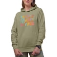 thumbnail image 1 of No Talkie Before Coffee, Office Humor Quote, Groovy Retro Wavy Text Merch Gift, Sand Hooded Sweatshirt or Hoodie, Small, 1 of 5
