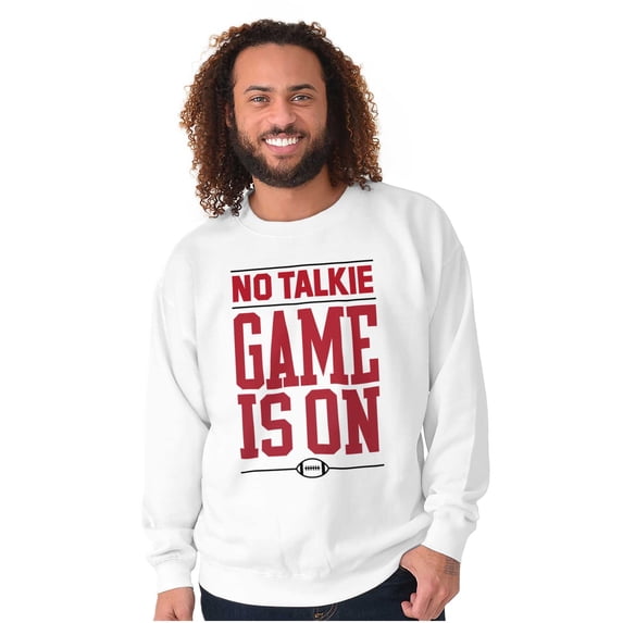 No Talkie Game is On Football Men's Big & Tall Crewneck Sweatshirt Brisco Brands 2X