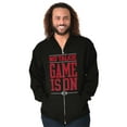 thumbnail image 1 of No Talkie Game is On Football Men's Big & Tall Graphic Zip Up Hoodie Brisco Brands 2X, 1 of 5