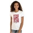 thumbnail image 1 of No Talkie Game is On Football Womens Slim Fit Graphic Tee Brisco Brands X, 1 of 5