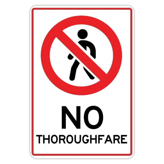 No Thoroughfare Metal Tin Sign Business Security Sign Home Wall Decor Art Sign Poster Size: 12 x 16 inch
