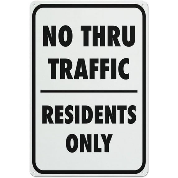 No Thru Traffic Residents Only Sign Warning Sticker-Security Sign ...