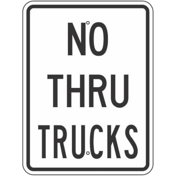 No Thru Trucks Metal Tin Sign Aluminum Warning Signs For Indoor & Outdoor Yard Lawn Sign Home Decor 8x12 inch