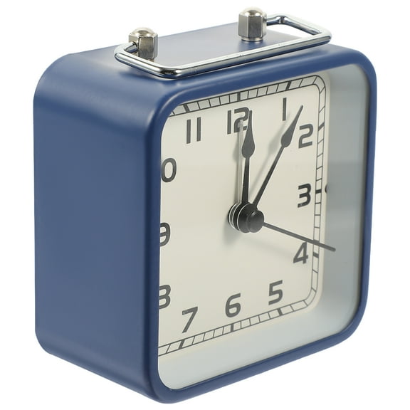 No Ticking Alarm Square Small Clock Bedroom Table Current Time Display