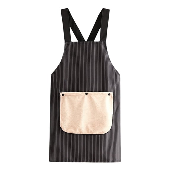 No-Tie Cross Back Chef Apron with 2 Removable Towel Pockets Cross-Back Kitchen Apron Comfortable Easy To Clean for Men & Women Cooking Baking Grilling BBQ (Black)