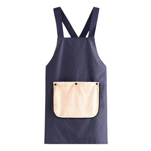 No-Tie Cross Back Chef Apron with 2 Removable Towel Pockets Cross-Back Kitchen Apron Comfortable Easy To Clean for Men & Women Cooking Baking Grilling BBQ (Blue)
