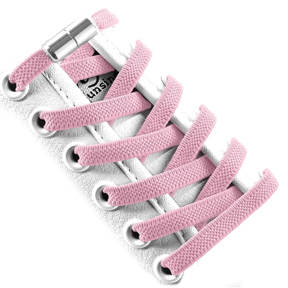 No Tie Elastic Shoe Laces with Laces Lock, Tieless One Size Fits Sports Flat Shoelaces for Running Walking Hiking Boots Canvas Sneakers