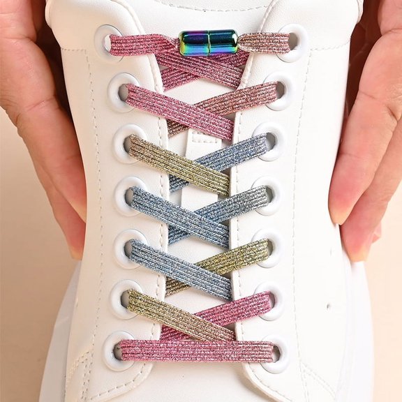 Curated visual reference: Picture Idea: Hickies Modular No Tie Shoelace System Neon Multi Pack Of