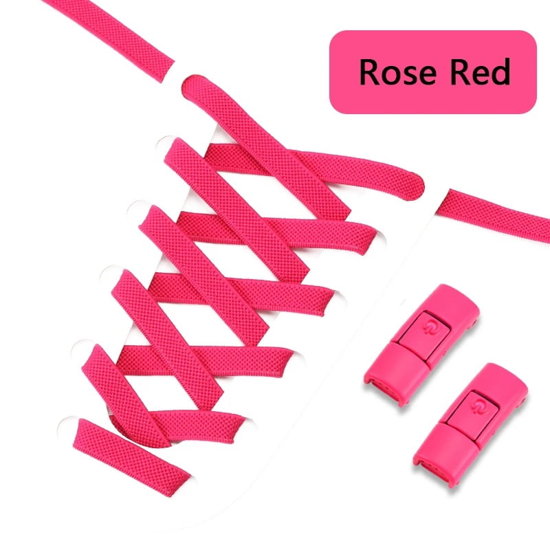 No Tie Shoe laces Press Lock Shoelaces without ties Elastic Laces ...