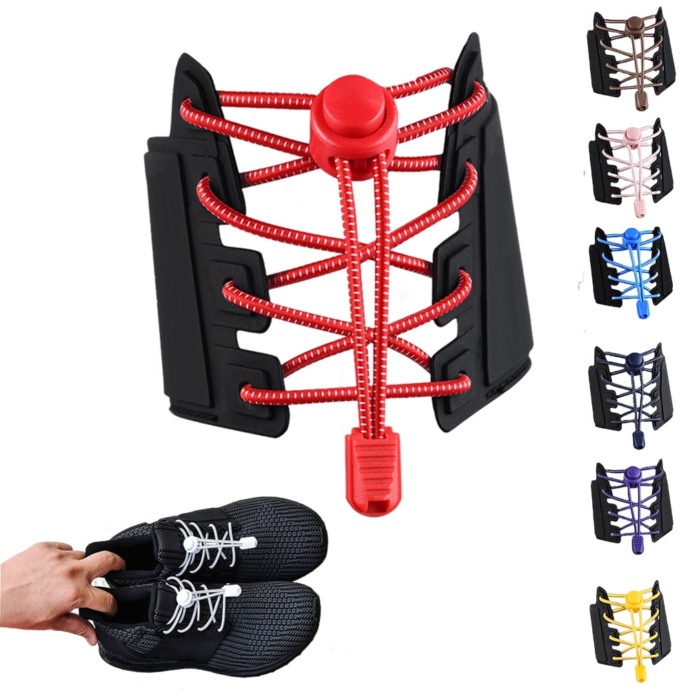 No Tie Shoelaces Elastic Heavy Duty Lock Adjustable Multicolored Kids