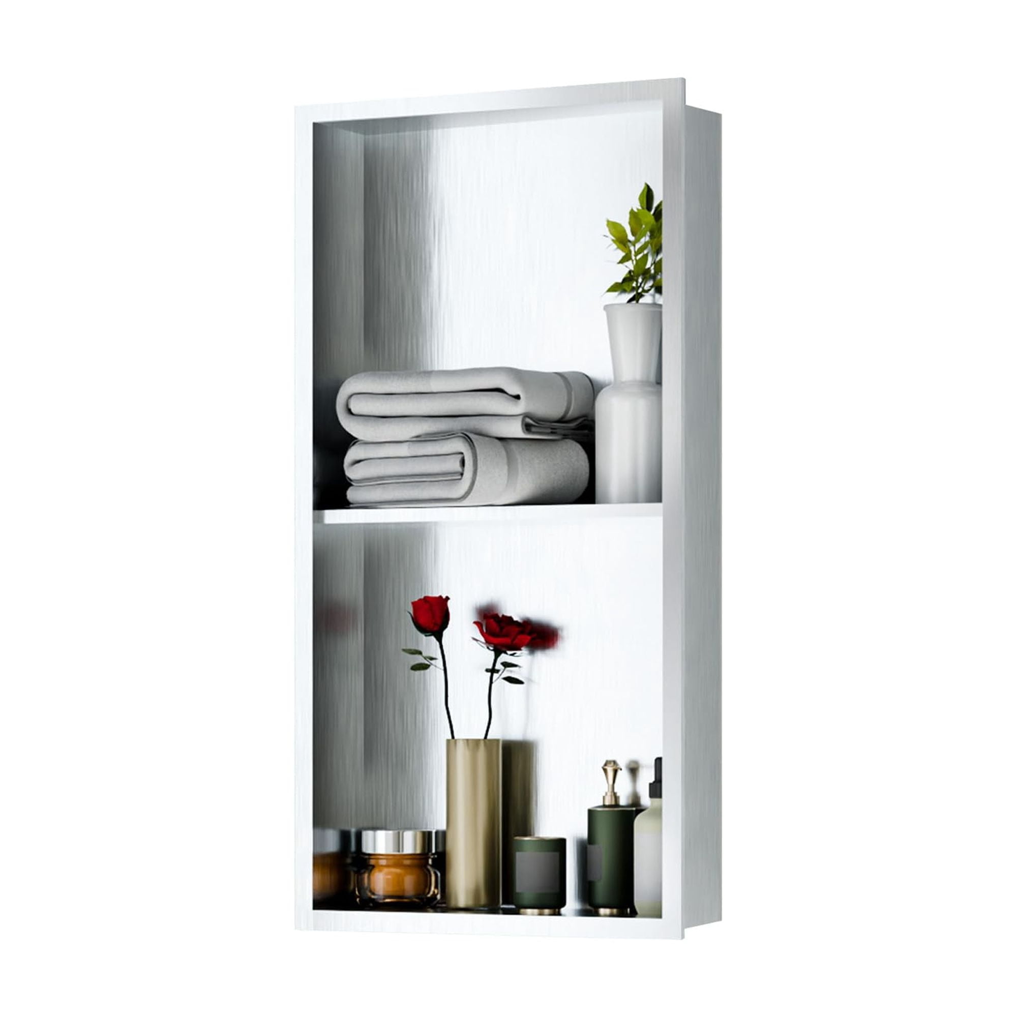 Waterproof Cuby No Tile Shower Niche, Stainless Steel Wall Niche, 1/2/3-Tier Bathroom ...