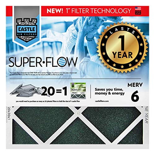 Castle One-Year HVAC Furnace Filter MERV 6, 16 x 25 x 1