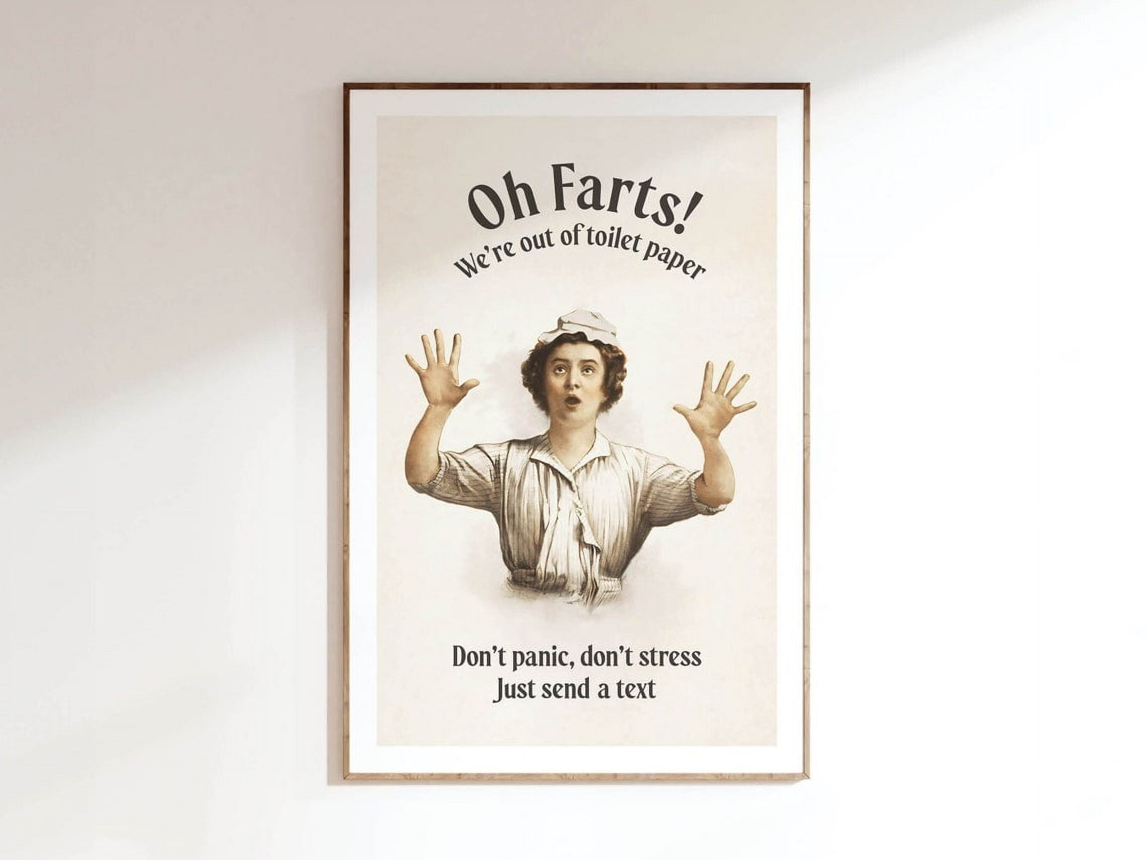 No Toilet Paper Bathroom Art Print Bathroom Wall Decor Guest Bathroom ...