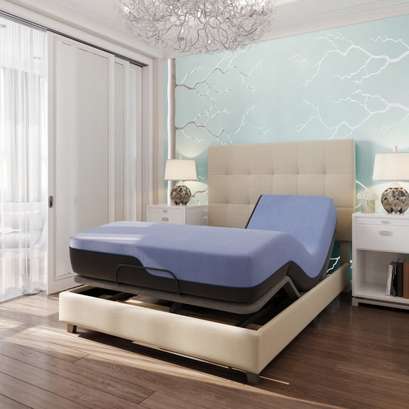 No Tool Assembly and Individually Wrapped Coils - Flex Head Memory Foam Hybrid Mattress and Adjustable Base for Easy Use
