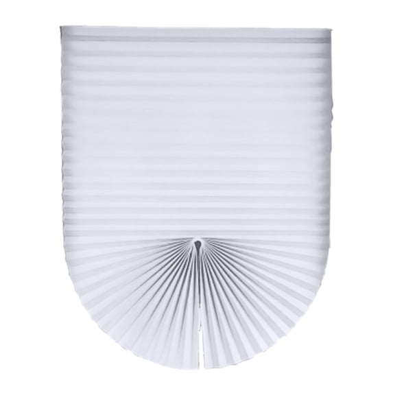 No Tools Cordless Pleated Window Shade Polyester Fabric Panel Drape Easy Install Light Filtering Blind for Arch Windows