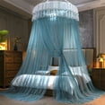 thumbnail image 1 of No-Tools Dome Mosquito Net with Foldable Frame,47x106in Princess Style Bed Canopy for Queen Size Beds,Breathable Polyester Mesh for Comfortable Sleep(Green), 1 of 7