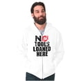thumbnail image 1 of No Tools Loaned Here Mechanic Humor Unisex Fleece Graphic Zip Up Hoodie Brisco Brands 4X, 1 of 5