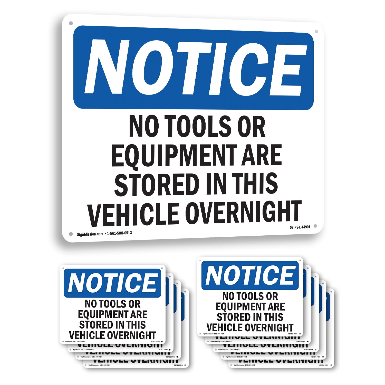 No Tools Label No Tools Or Equipment Are Stored In This OSHA Notice Rigid Plastic Sign ...